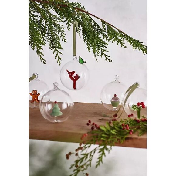 Anthropologie Terrain Festive Friend Glass Ornament Cupcake Pastry Pink - Picture 1 of 6